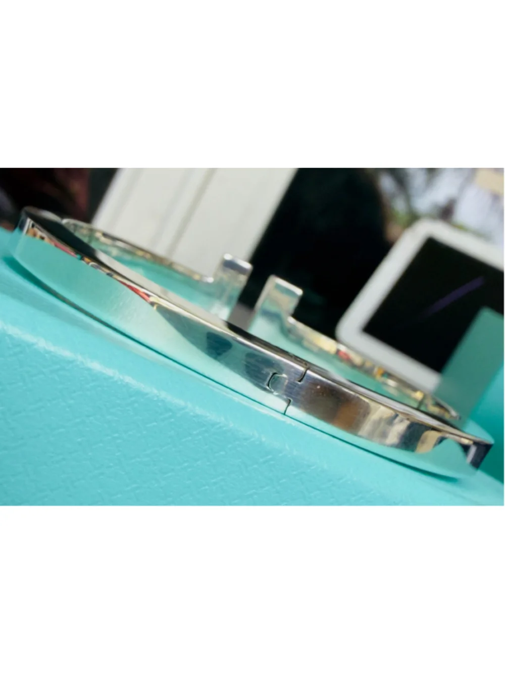 Tiffany & Co. T Square Sterling Silver Bangle Bracelet 6.1” - Picture 9 of 15